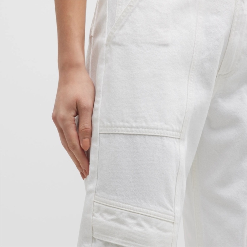 AGOLDE Cooper Relaxed Straight Cargo Jeans White NWOT - Picture 3 of 11